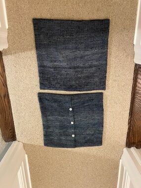 West Elm Blue Denim Throw Pillow Covers